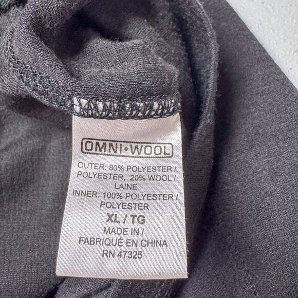 Omni Wool Shirt Mens XL Black Base Layer Wool Blend Outdoors Hunting Fishing Run - Picture 8 of 13